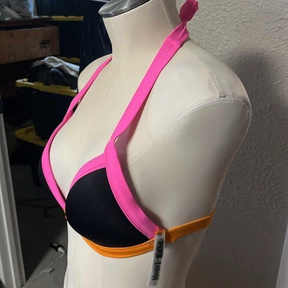 NWT pink swimsuit top only size medium black pink by Victoria secrets PINK - Picture 4 of 9
